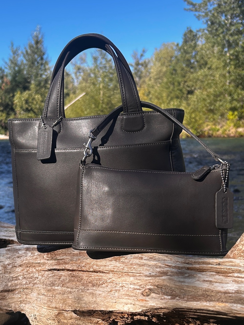 Covered Charcoal Gray 9303 & 9311 Vintage Coach Matching Set Made in the USA 🇺🇸